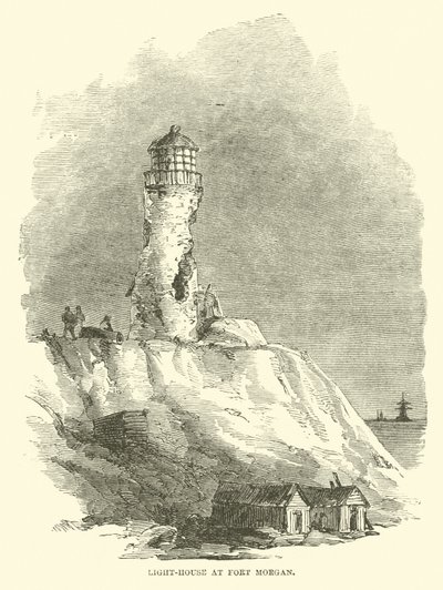 Leuchtturm bei Fort Morgan, August 1864 von American School