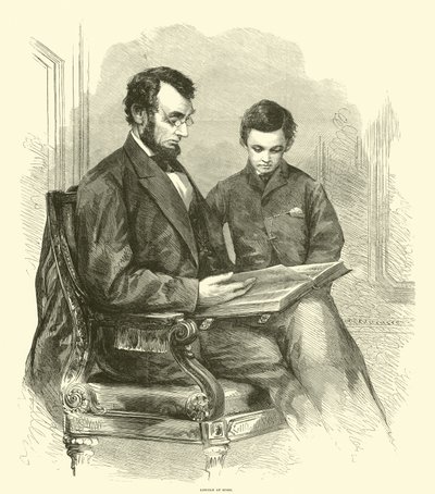 Lincoln zu Hause, April 1865 von American School