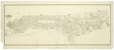 Karte der Stadt New York, erstellt unter der Leitung der Kommissare der Metropolitan Fire Department, zeigt die Lage der Gebäude im Besitz und Gebrauch der Metropolitan Fire Department und der Metropolitan Police Department von American School