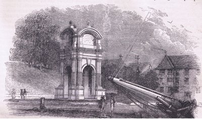 Denkmal in New Plymouth zur Markierung des Landeplatzes der Pilgerväter, Illustration aus Cassell