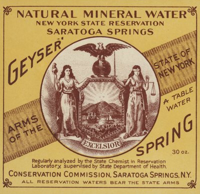 Natürliches Mineralwasser, New York State Reservation, Saratoga Springs von American School