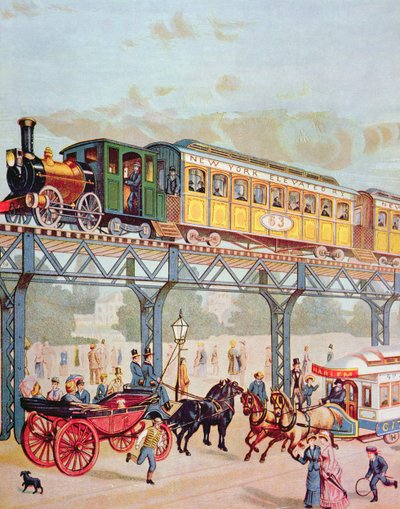 New York Hochbahn, ca. 1880 von American School