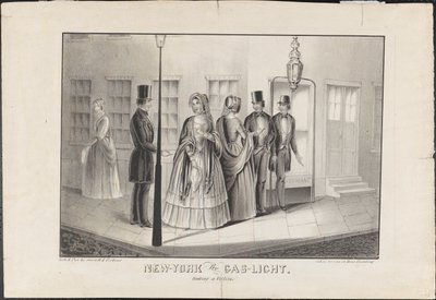 New York bei Gaslicht, ein Opfer anlocken, ca. 1850 von American School