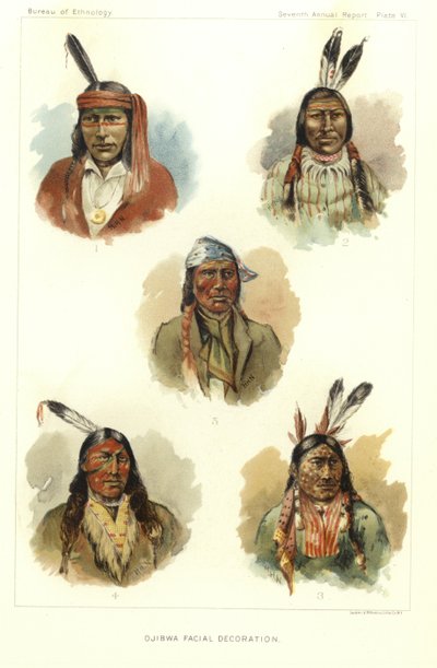 Ojibwa-Gesichtsdekoration von American School