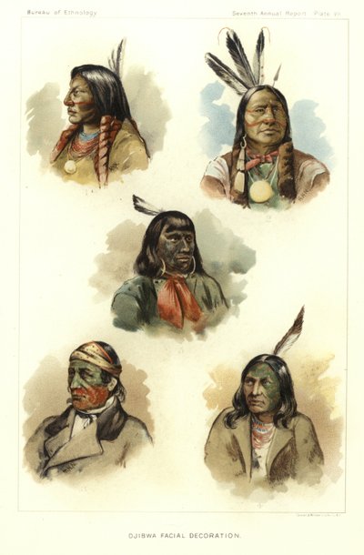 Ojibwa-Gesichtsdekoration von American School