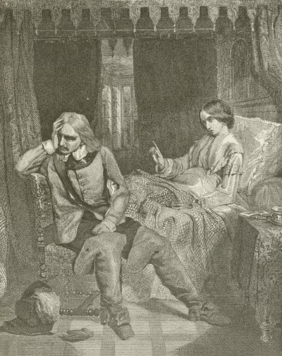 Oliver Cromwell am Sterbebett seiner Tochter von American School