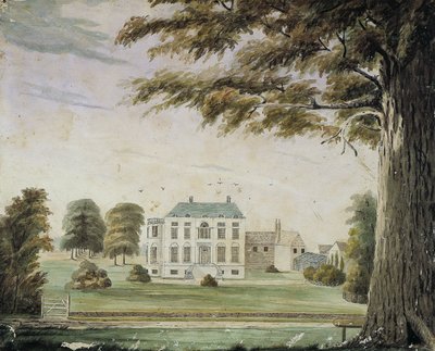 Park House, England: Heim von Richard Flower, Vater von George Flower (Aquarell auf Papier auf Karton montiert) von American School