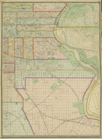 Tafel 5, Karte der gesamten eingemeindeten Stadt Philadelphia, 1867 von American School