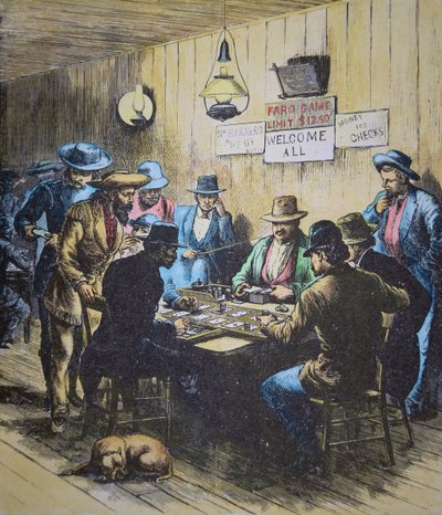 Faro-Spiel in einem Saloon in Cheyenne, Wyoming, ca. 1870 von American School