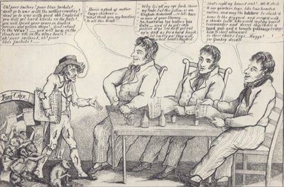 Politische Karikatur am Vorabend des Krieges von 1812, ca. 1812 von American School