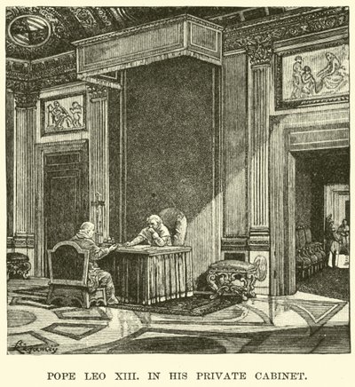 Papst Leo XIII. in seinem privaten Kabinett von American School