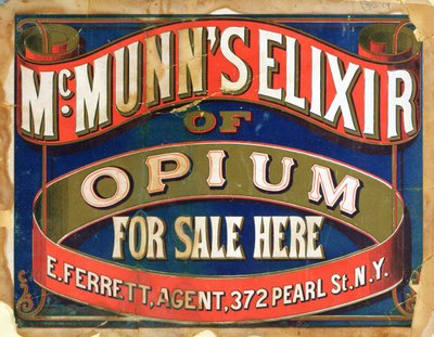 Plakat für McMunns Elixier aus Opium von American School
