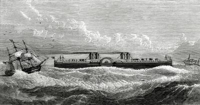 Vorgeschlagene Fährdampfer zwischen Dover und Calais, Illustration aus Appletons Journal, 4. Mai 1872 von American School