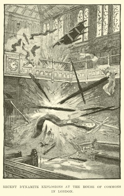 Jüngste Dynamitexplosionen im House of Commons in London von American School