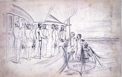 Empfang von General Sherman durch General Foster am Ogeechee River von American School