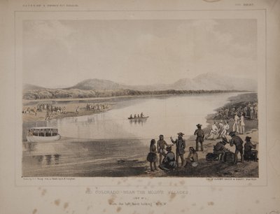 Rio Colorado - nahe den Mojave-Dörfern, Ansicht Nr. 1 vom linken Ufer nach WNW blickend von American School