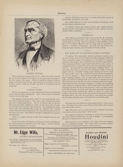 Robert Houdin, Werbungen von American School