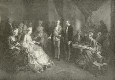 Schiller wird der Prinzessin von Sachsen-Weimar vorgestellt (Gravur) von American School