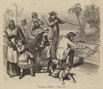 Schießen auf Alligatoren (Stich) von American School