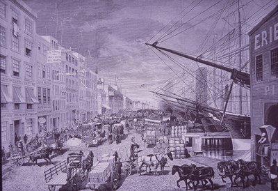 South Street Seaport in den 1870er Jahren, New York City von American School