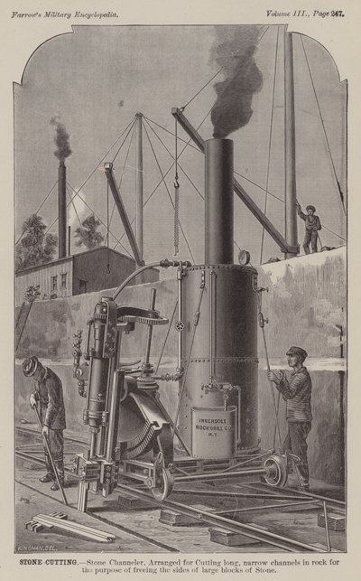 Steinschneiden, Steinfräse von American School