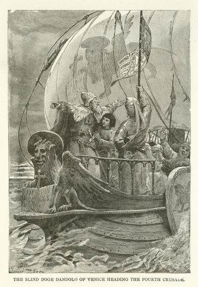 Der blinde Doge Dandolo von Venedig führt den Vierten Kreuzzug an von American School