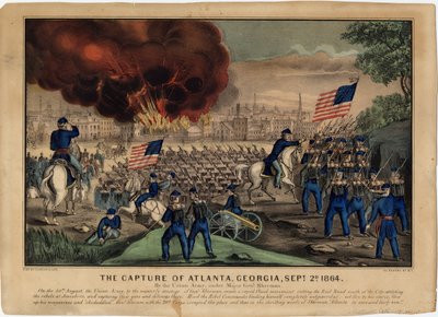 Die Eroberung von Atlanta, Georgia, 2. September 1864, veröffentlicht von Currier & Ives, ca. 1864 von American School