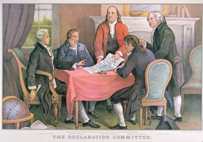 Das Erklärungskomitee, veröffentlicht von Currier & Ives, New York von American School