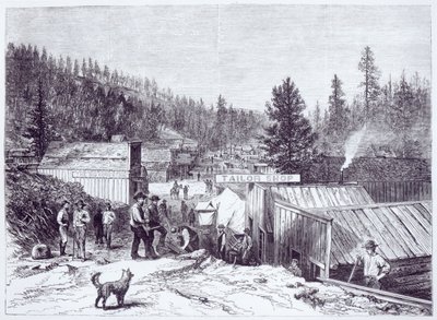 Der Indianerkrieg, Deadwood City, Black Hills von Dakota, nach einem Foto von S. J. Morrow von American School