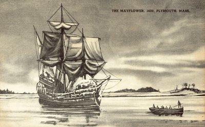 Die Mayflower in Plymouth, Massachusetts von American School