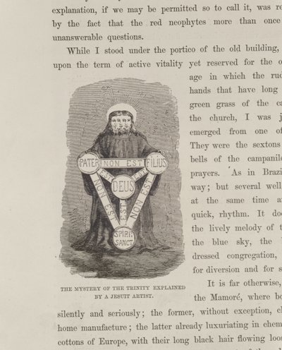 Das Geheimnis der Dreifaltigkeit erklärt von einem Jesuiten-Künstler, aus Die Amazonas- und Madeira-Flüsse, von Franz Keller, 1874 von American School