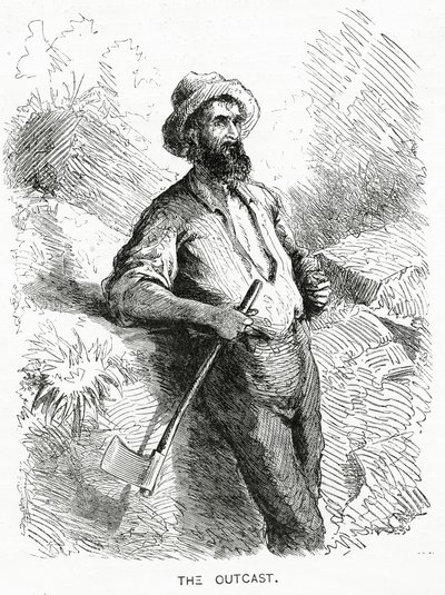 Der Ausgestoßene, Illustration für eine Feature-Story, A Community of Outcasts, aus Appletons Journal von American School