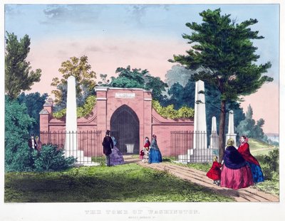 Das Grab von Washington, Mount Vernon, Va., veröffentlicht um 1857 (Farblithografie) von American School