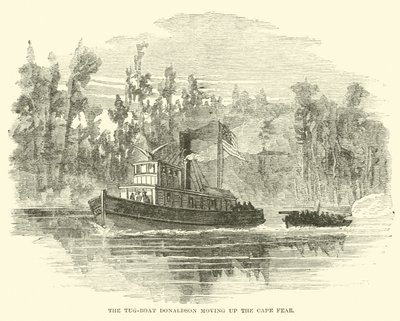 Der Schlepper Donaldson fährt den Cape Fear hinauf, März 1865 von American School