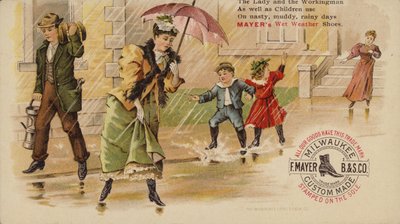 Gehen und Springen im Regen von American School