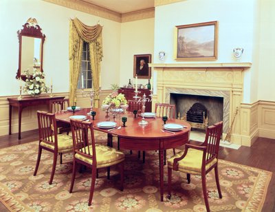 White Hall Speisesaal, in der Nähe von Charleston, South Carolina, 1818 von American School