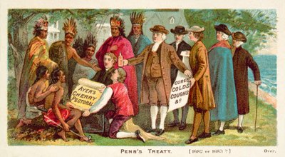 William Penns Vertrag mit den nordamerikanischen Indianern, 1682 von American School