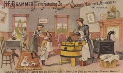 Frau benutzt Waschmaschine von American School