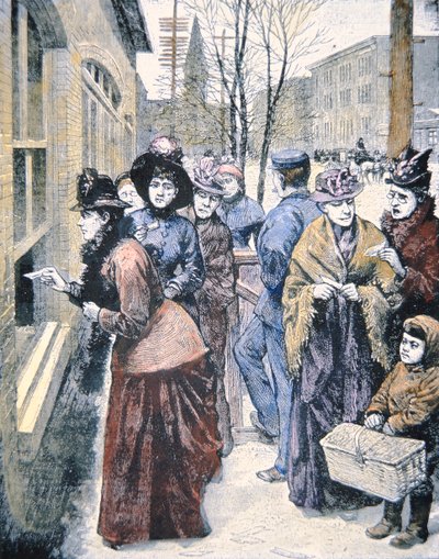 Frauenwahlrecht in den USA: Frauen stimmen im Wyoming-Territorium ab, nachdem sie dieses Recht 1869 gewonnen haben von American School