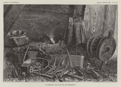 Werkstatt des Navajo-Silberschmieds von American School