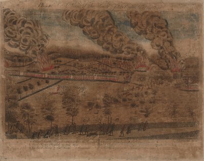 Die Schlachten von Lexington und Concord: Platte I, Die Schlacht von Lexington, 19. April 1775. Platte II, Eine Ansicht der Stadt Concord. Platte III: Das Gefecht an der Südbrücke in Concord. Platte IV: Eine Ansicht des südlichen Teils von Lexington. von Amos Doolittle