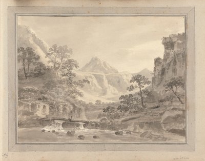 Ansichten in England, Schottland und Wales; Tour in Schottland: Berglandschaft mit Brücke von Amos Green