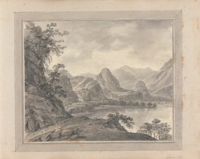 Ansichten in England, Schottland und Wales; Reise in Schottland: Berglandschaft mit See von Amos Green