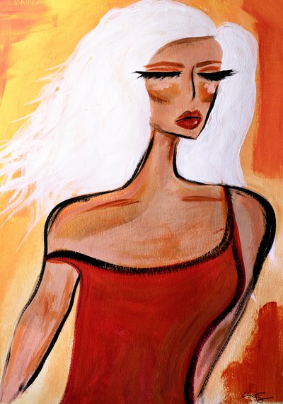 Stilvolle Frau in Rot von Amy Straley