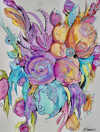 Bunte Fantasieblumen von Amy Tieman