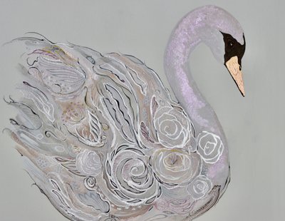 Eleganter Blumen-Schwan von Amy Tieman