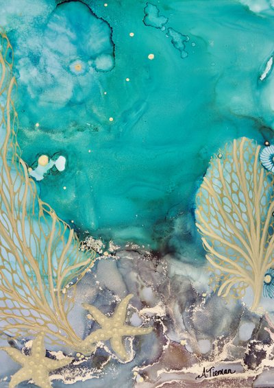 Goldener Ozean Seestern von Amy Tieman