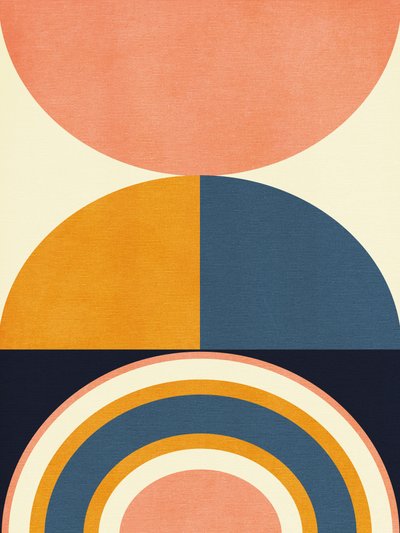 Regenbogen Plus Formen Blau Senf 10 von Ana Rut Bre