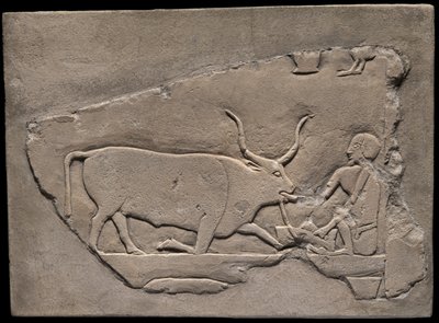 Wandfragment aus einem Grab, das einen Hirten darstellt von Ancient Egyptian