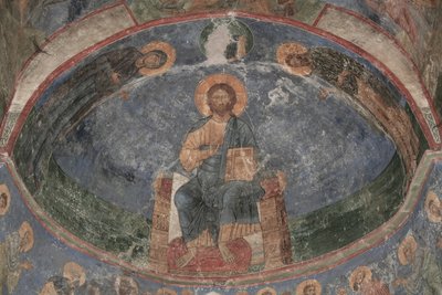 Christus als Weltenretter auf dem Thron, 12. Jahrhundert von Ancient Russian frescos